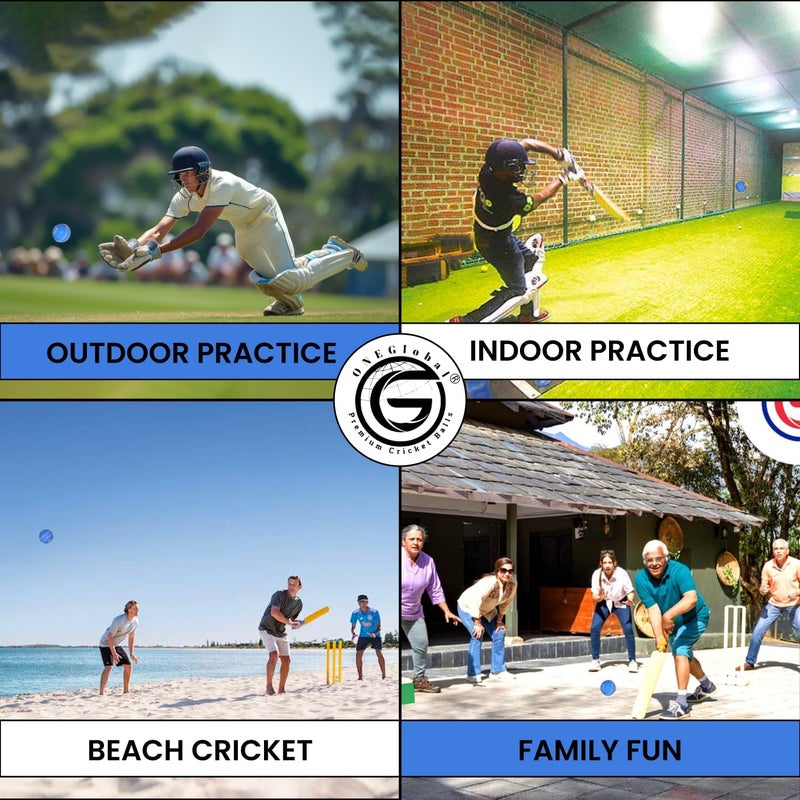 ONEGlobal Soft Rubber Cricket Ball for Practice | Outdoor & Indoor Practice Cricket Ball with Core & Stitched Seam | Realistic Feel, True Bounce & Swing for Practice, Honing Skills & Family Fun - Image 5